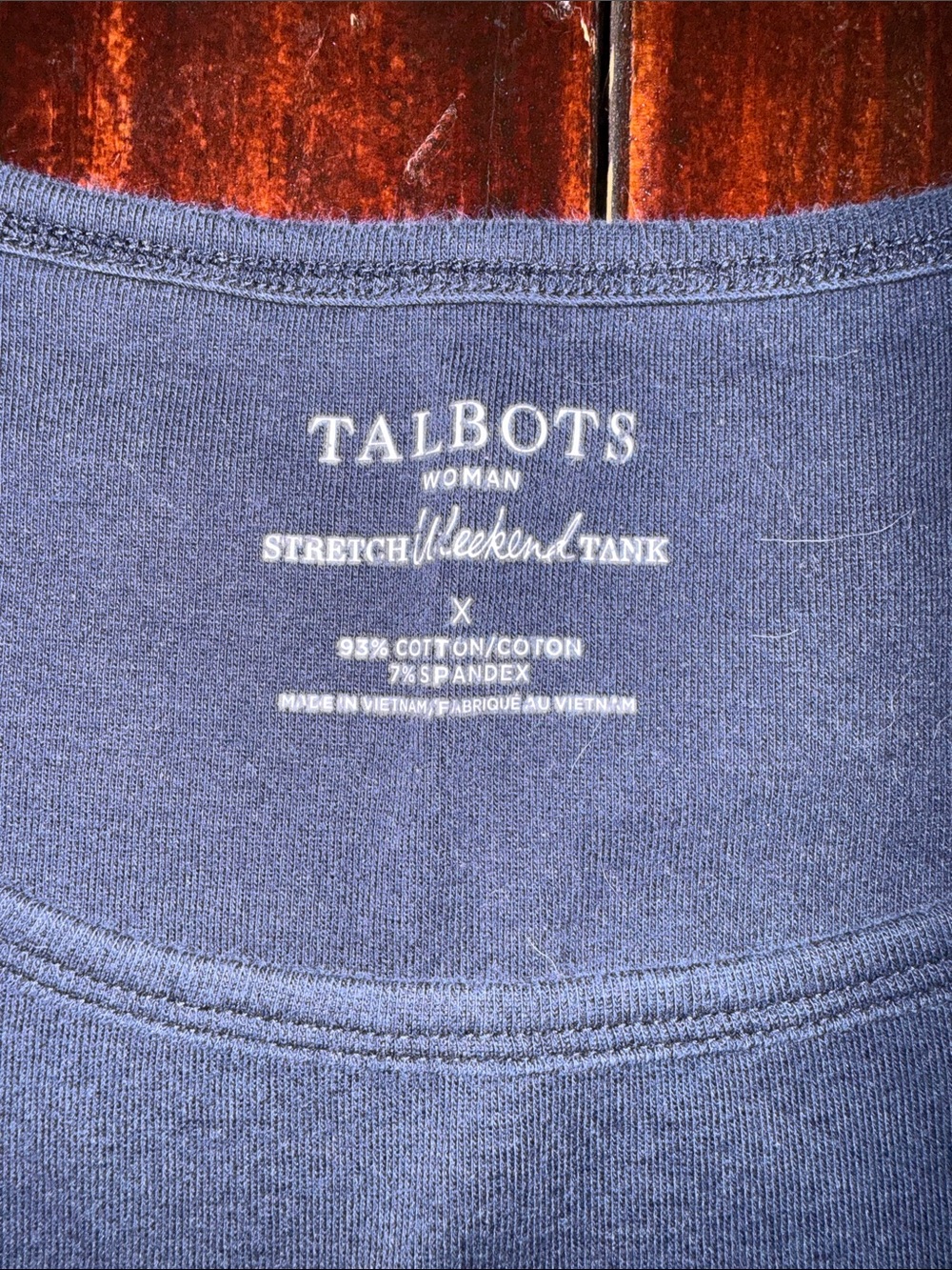 Talbots Navy Scoop Neck Cotton Tank Top - Picture 2 of 3